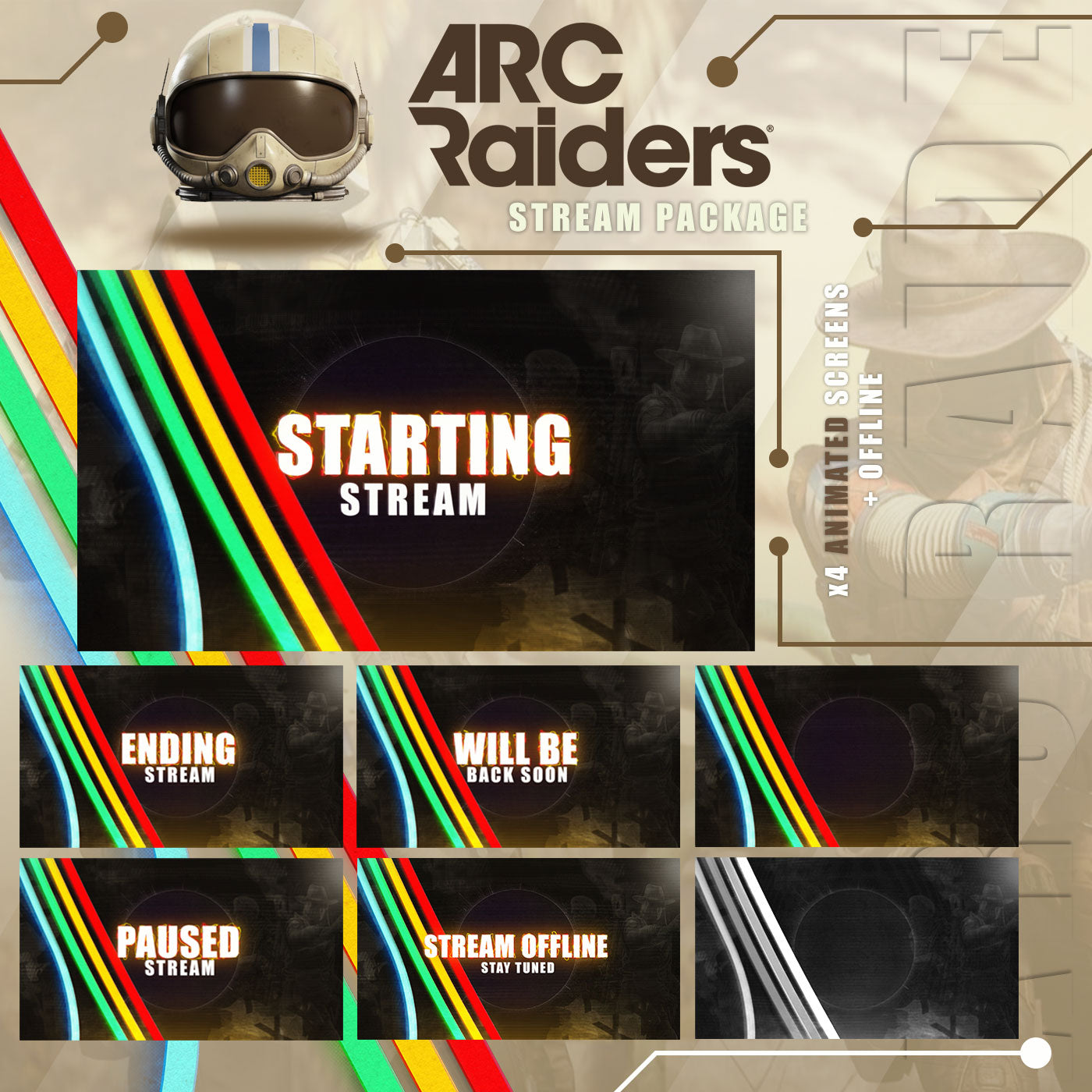 ARC Raiders Stream Overlay Manga Intermission Chatting Screens