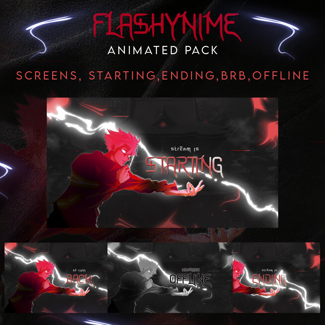 Jujutsu Kaisen Stream Package Twitch overlays full stream package