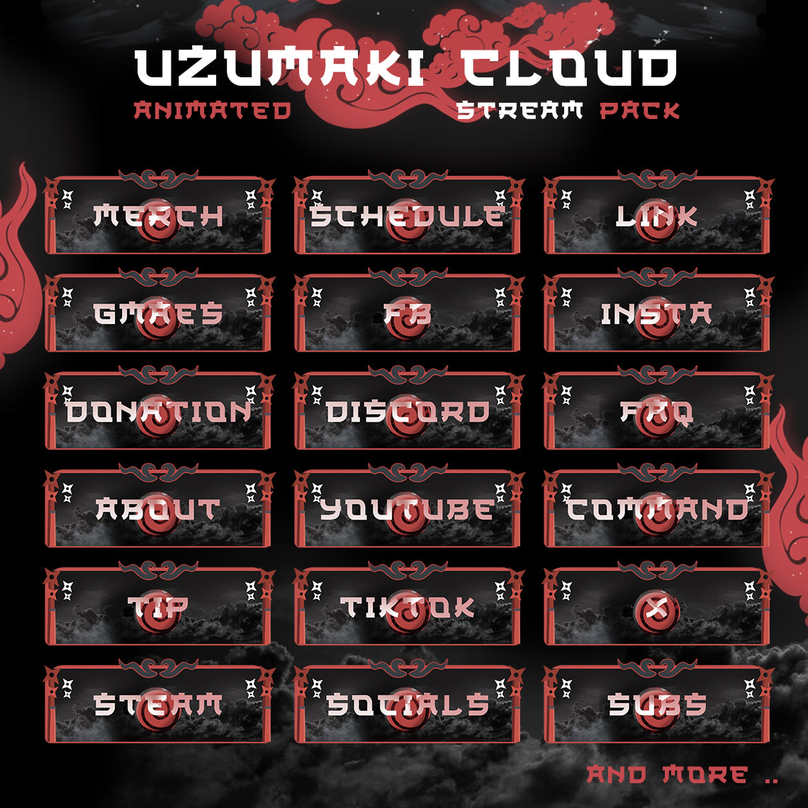 Uzumaki Stream Package Twitch overlays full stream package