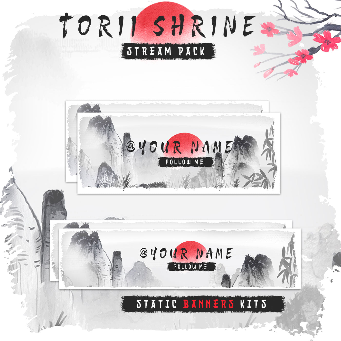 Animated Torii Shrine For twitch streamers full twitch package