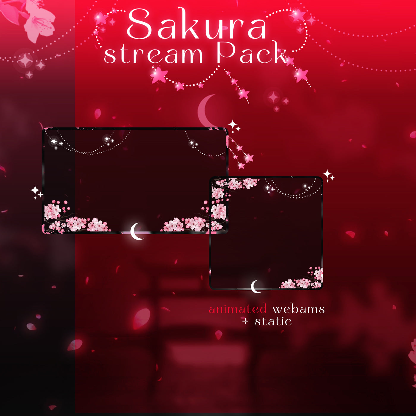 Sakura Cherry Twitch overlays full stream package