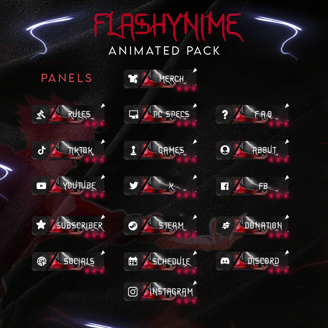 Jujutsu Kaisen Stream Package Twitch overlays full stream package
