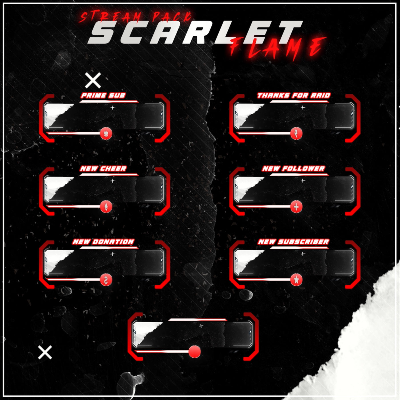 Scarlet Flame Twitch overlays full stream package