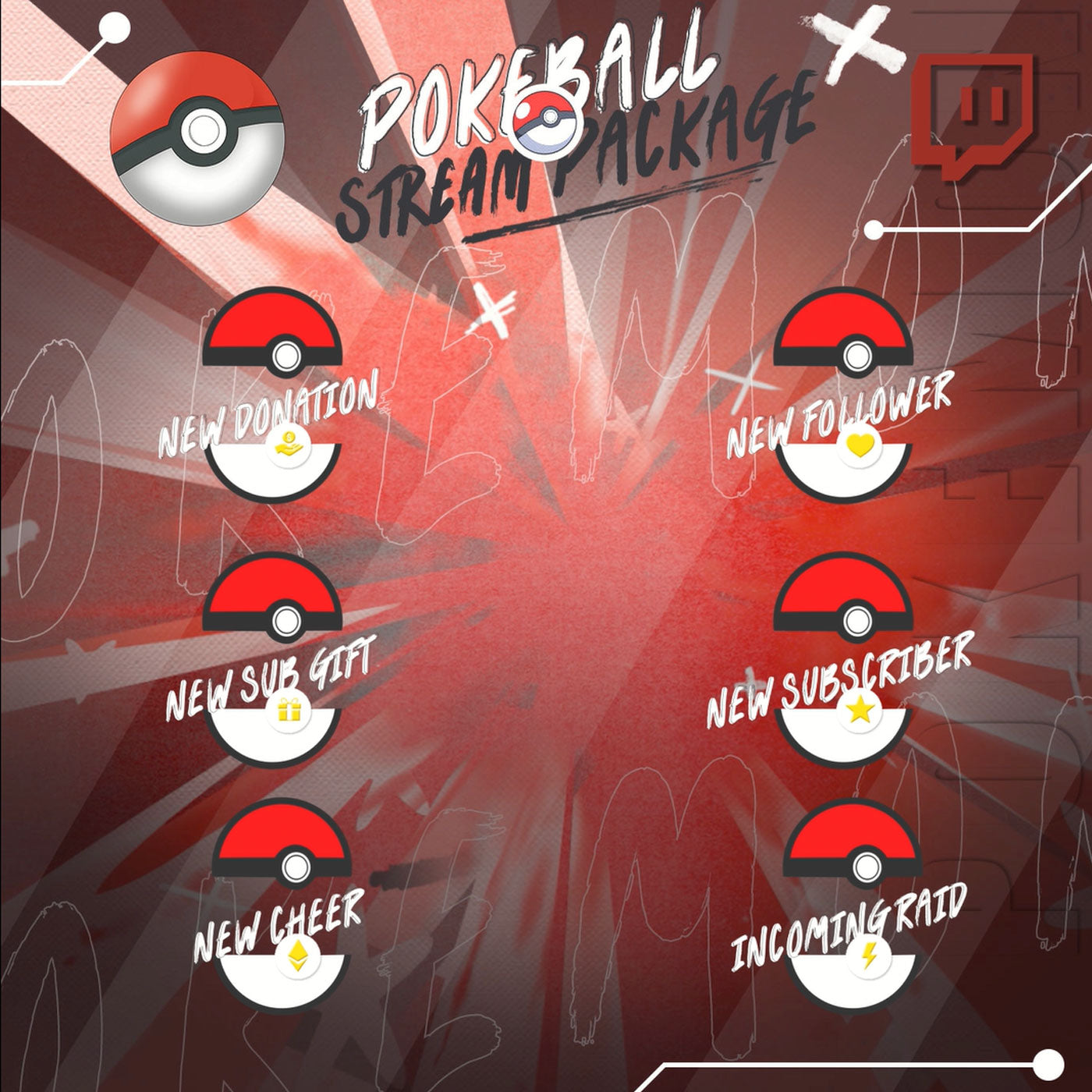 Poke ball Stream Overlay Intermission Chatting Screens Webcam