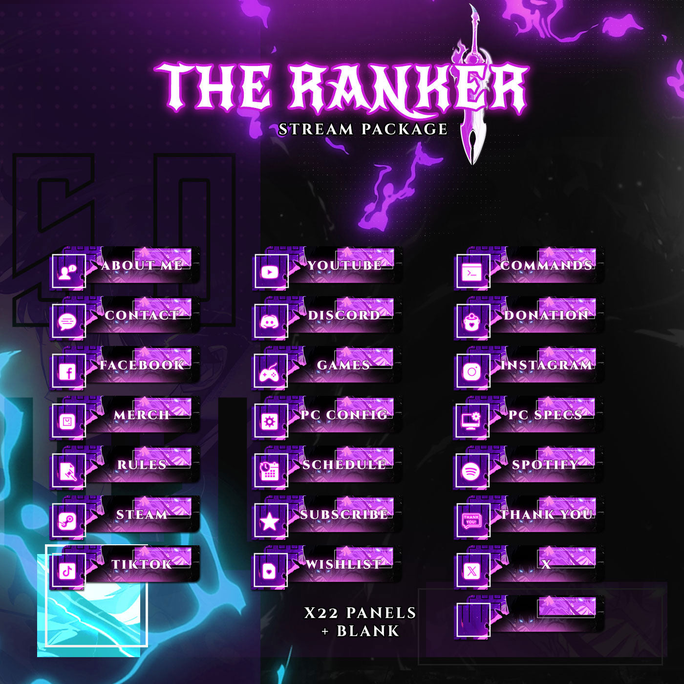 The Ranker Solo Leveling Anime Twitch Overlays full Stream Package