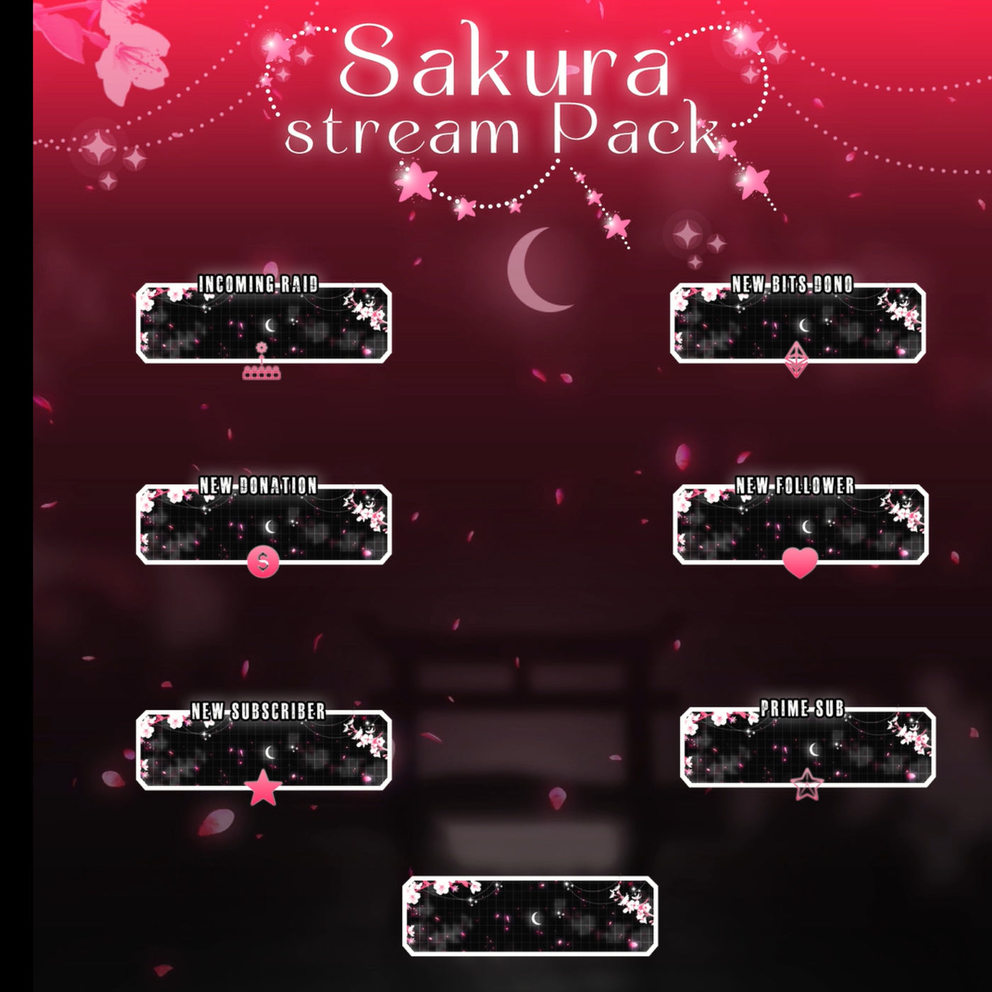 Sakura Cherry Twitch overlays full stream package