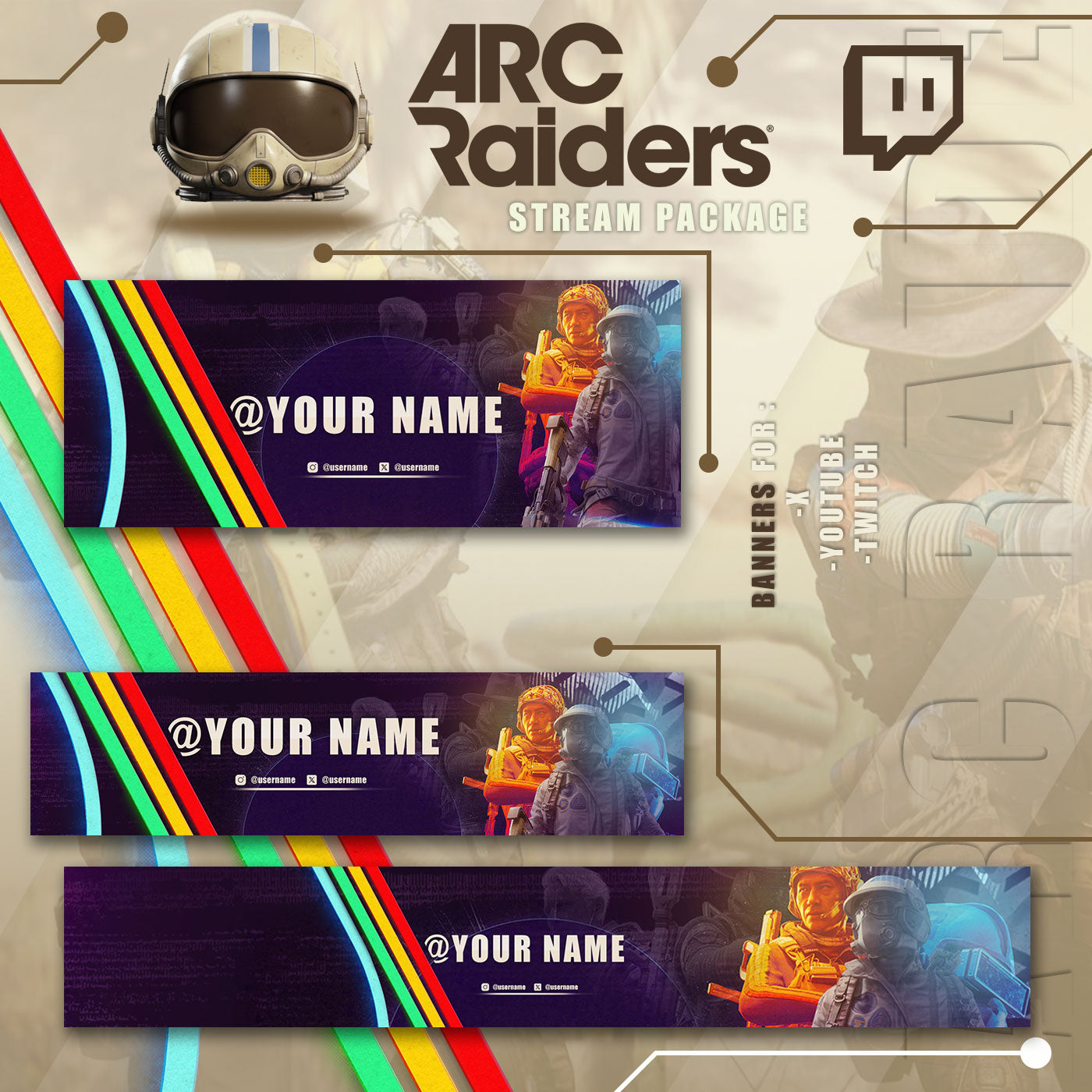 ARC Raiders Stream Overlay Manga Intermission Chatting Screens