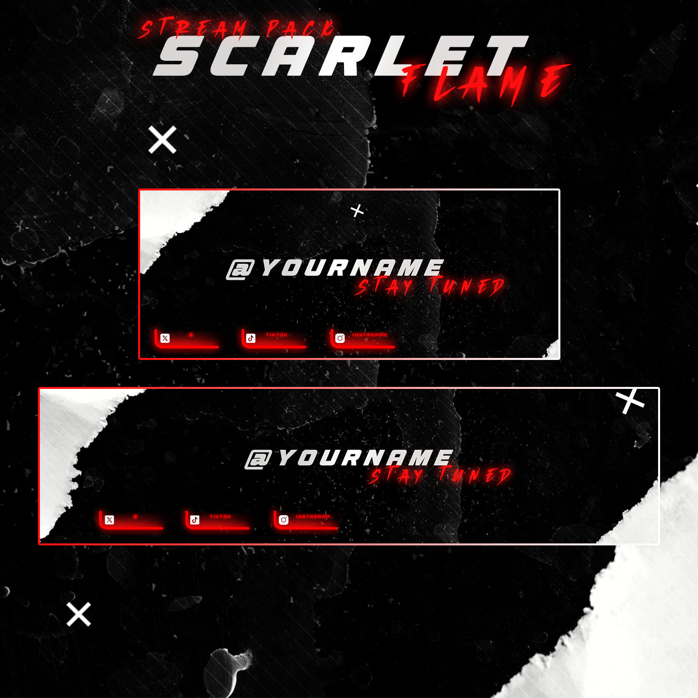 Scarlet Flame Twitch overlays full stream package