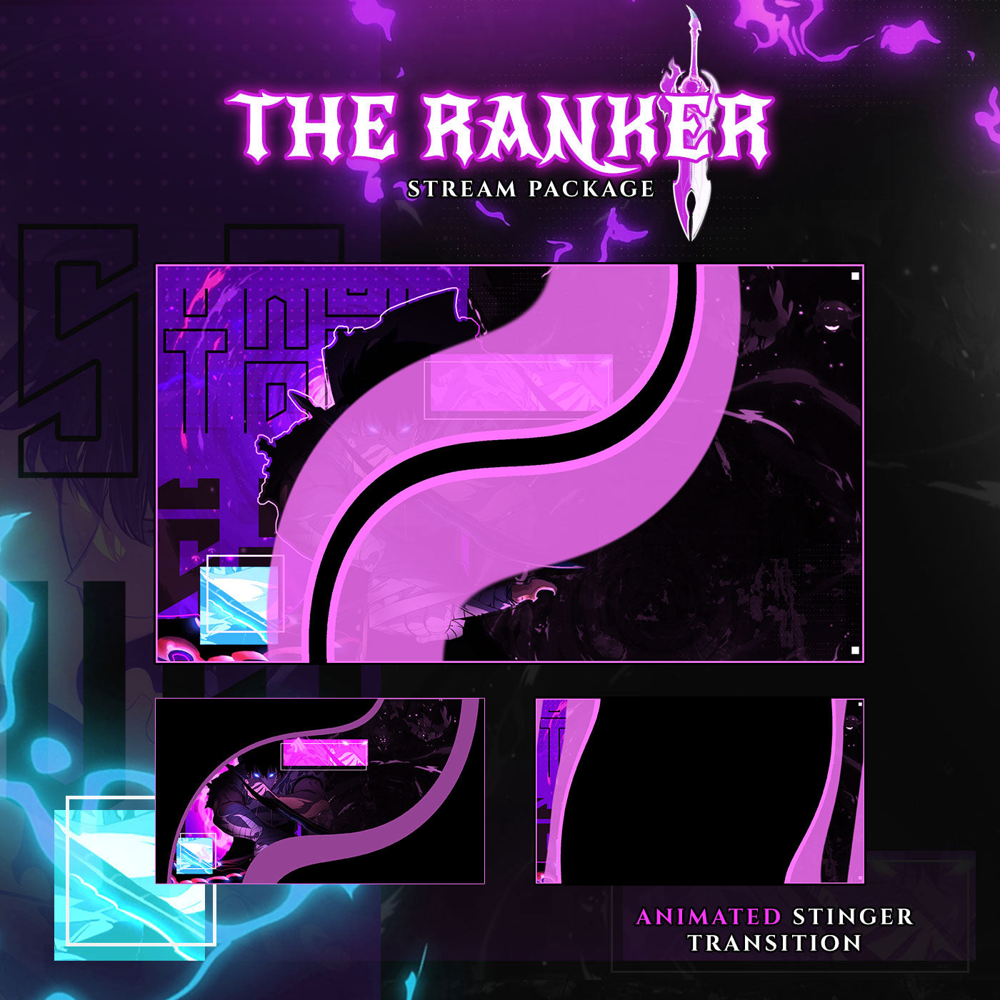 The Ranker Solo Leveling Anime Twitch Overlays full Stream Package