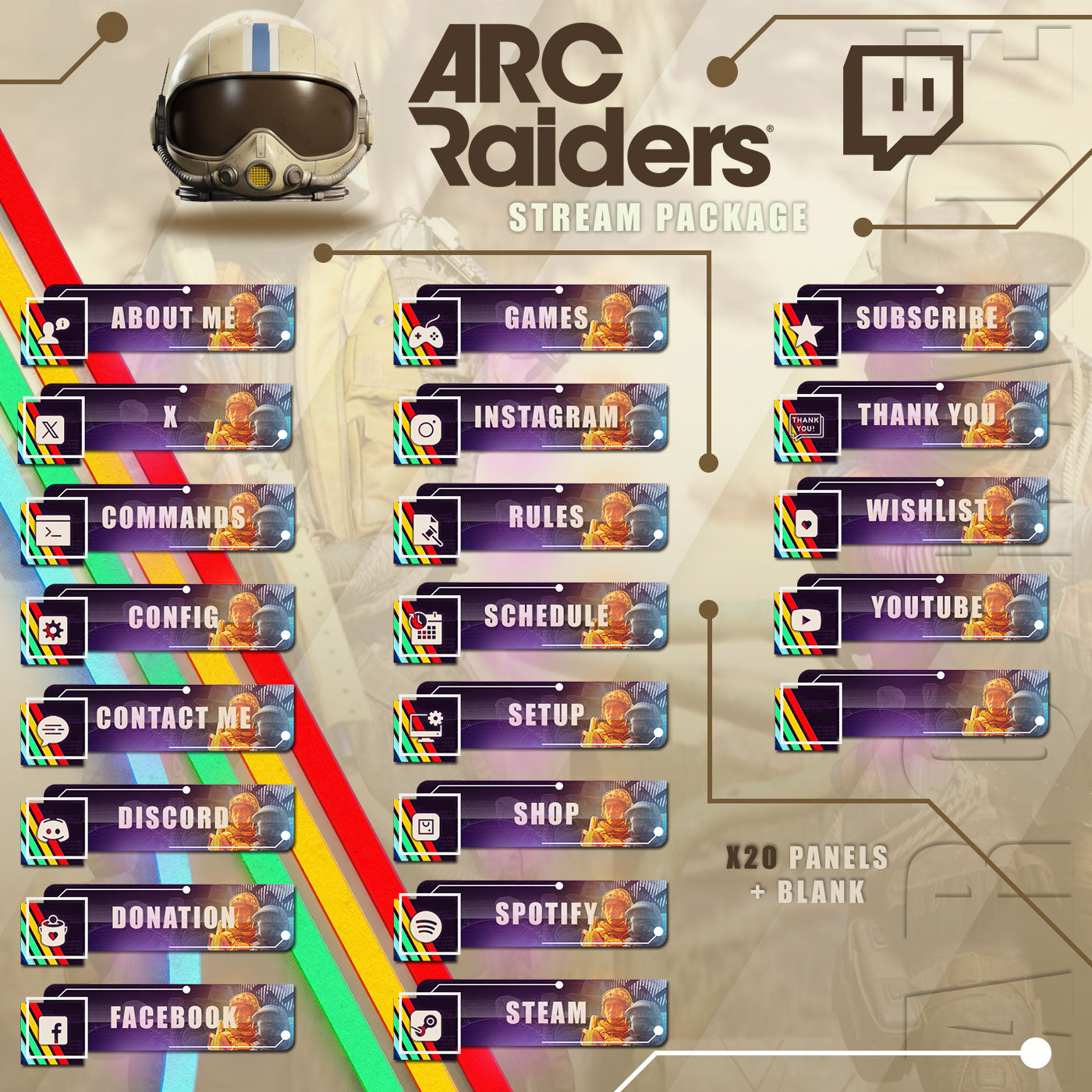 ARC Raiders Stream Overlay Manga Intermission Chatting Screens