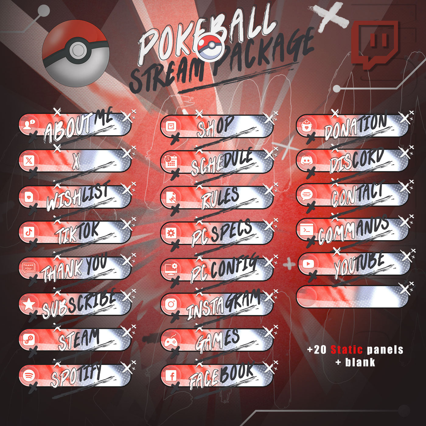 Poke ball Stream Overlay Intermission Chatting Screens Webcam