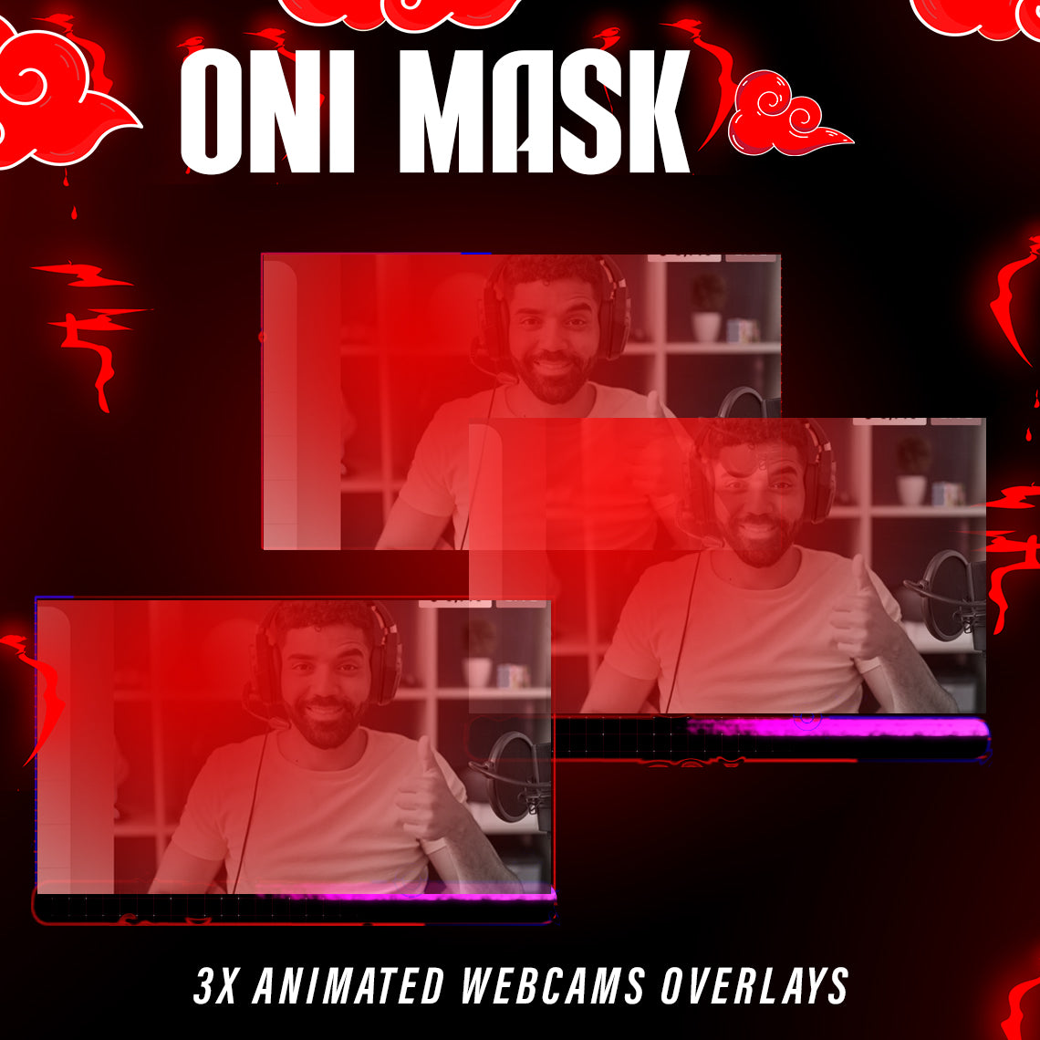 Oni Mask Stream Package Twitch overlays full stream package