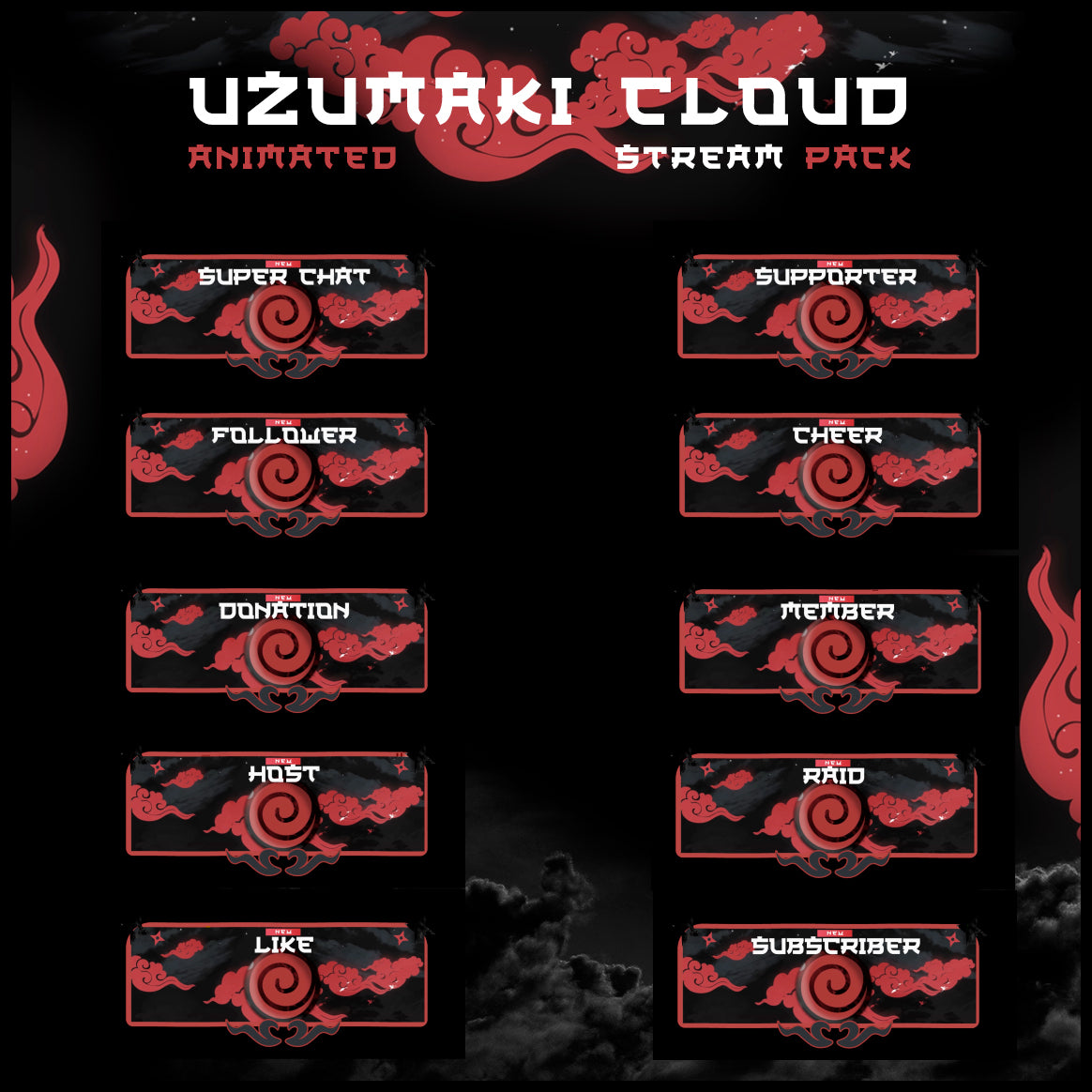 Uzumaki Stream Package Twitch overlays full stream package