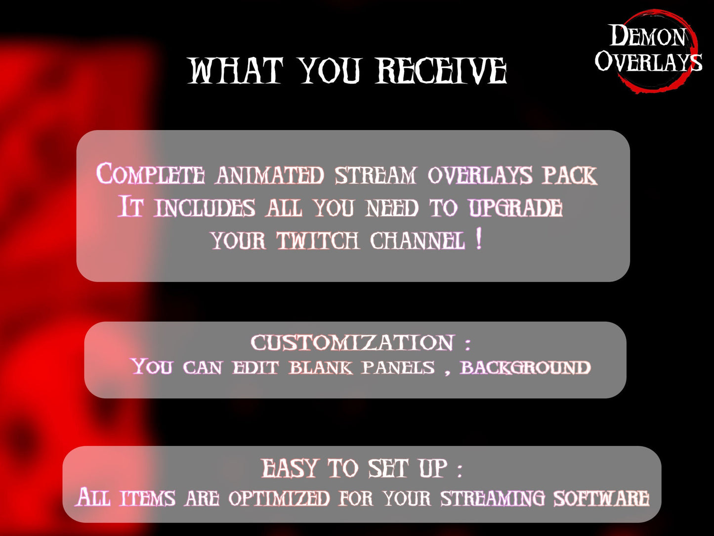 Animated Demon overlays Stream package