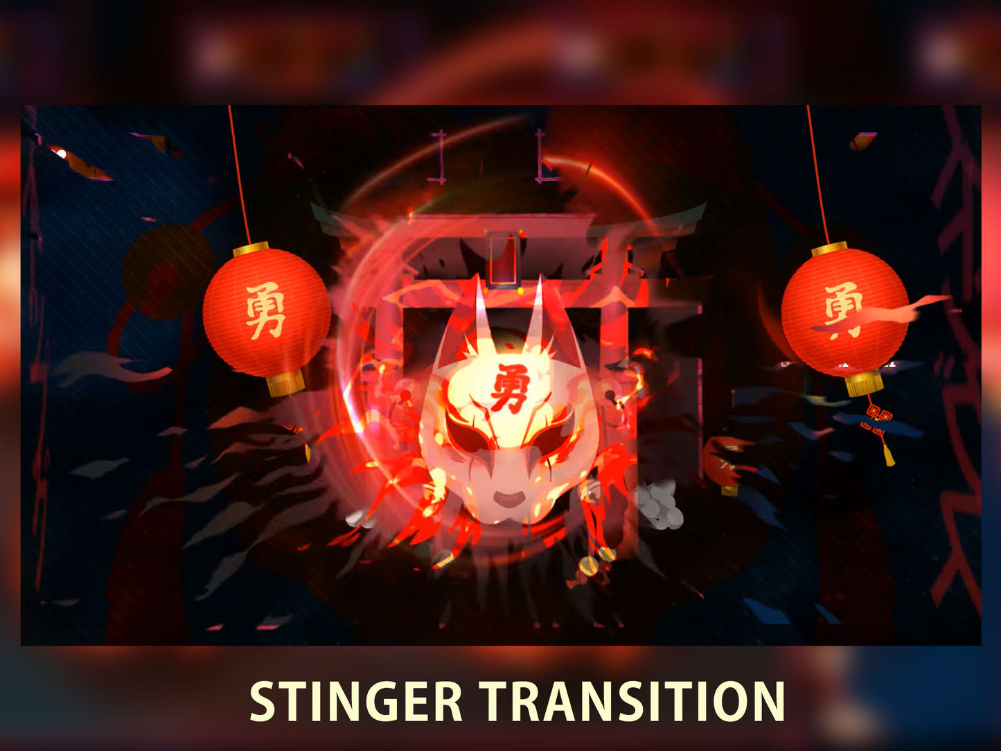 Kitsune Mask Animated Twitch Overlay Package