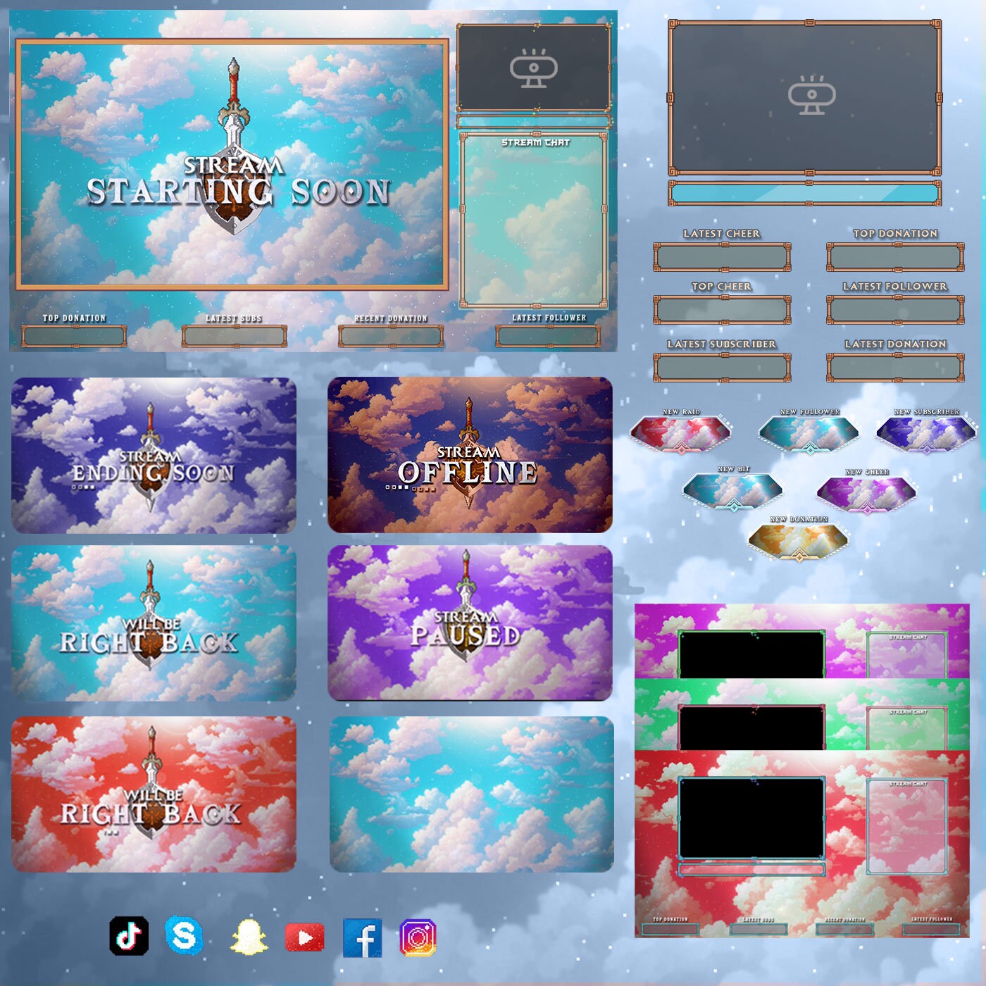 Premium Animated Fantasy Sky Stream Package