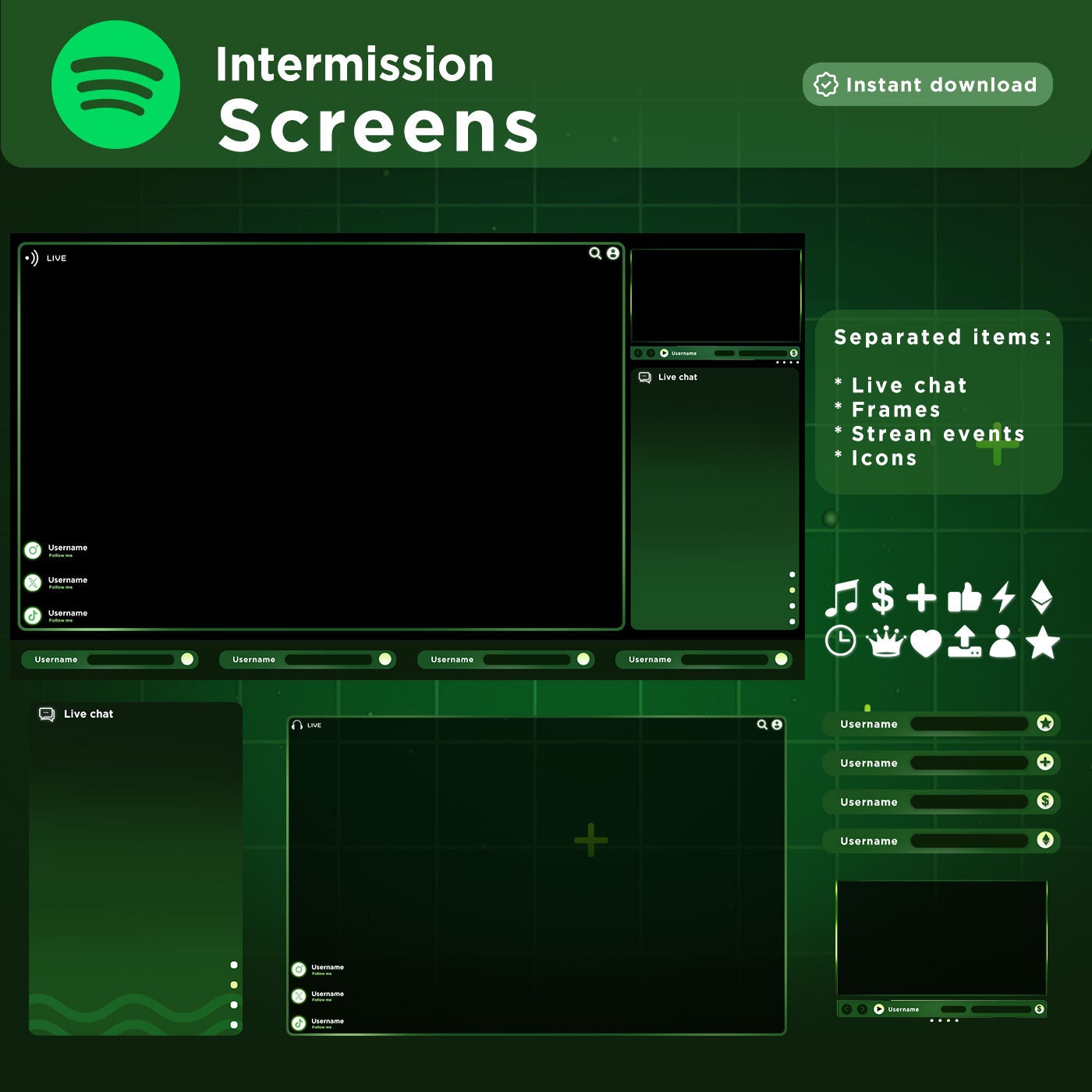 Animated Green Spotify Stream Package