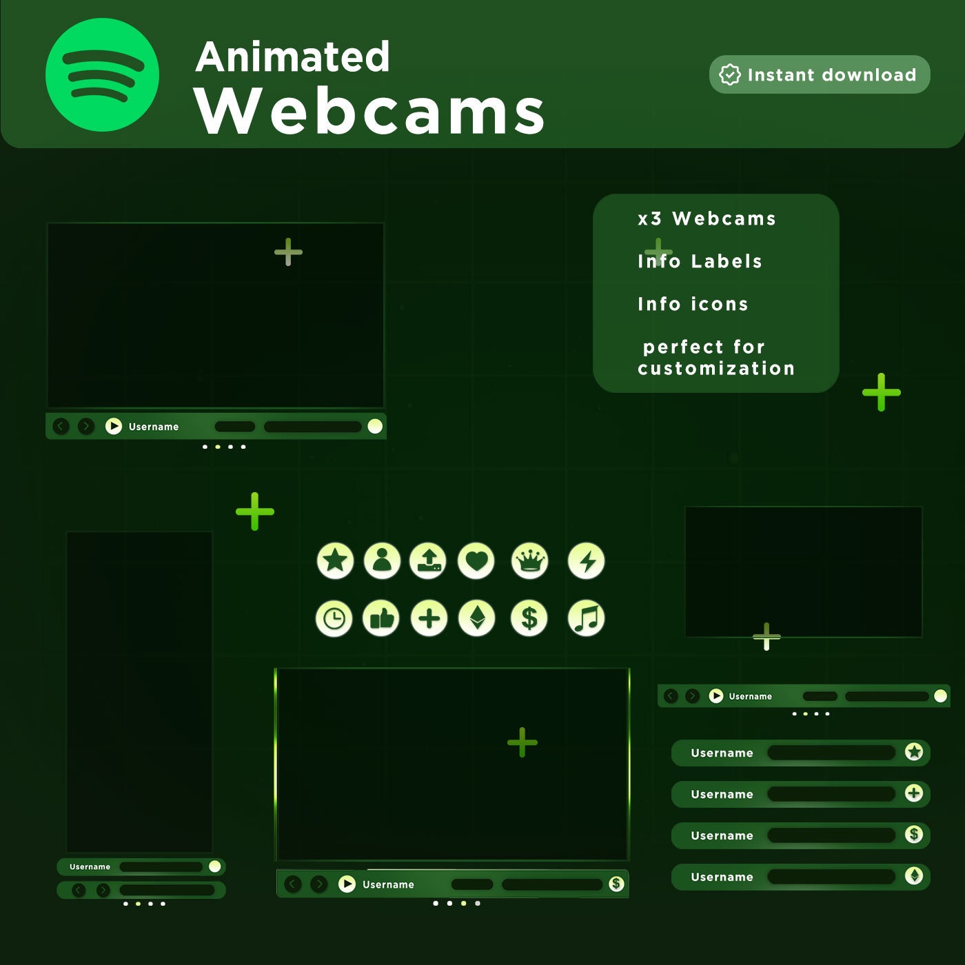 Animated Green Spotify Stream Package