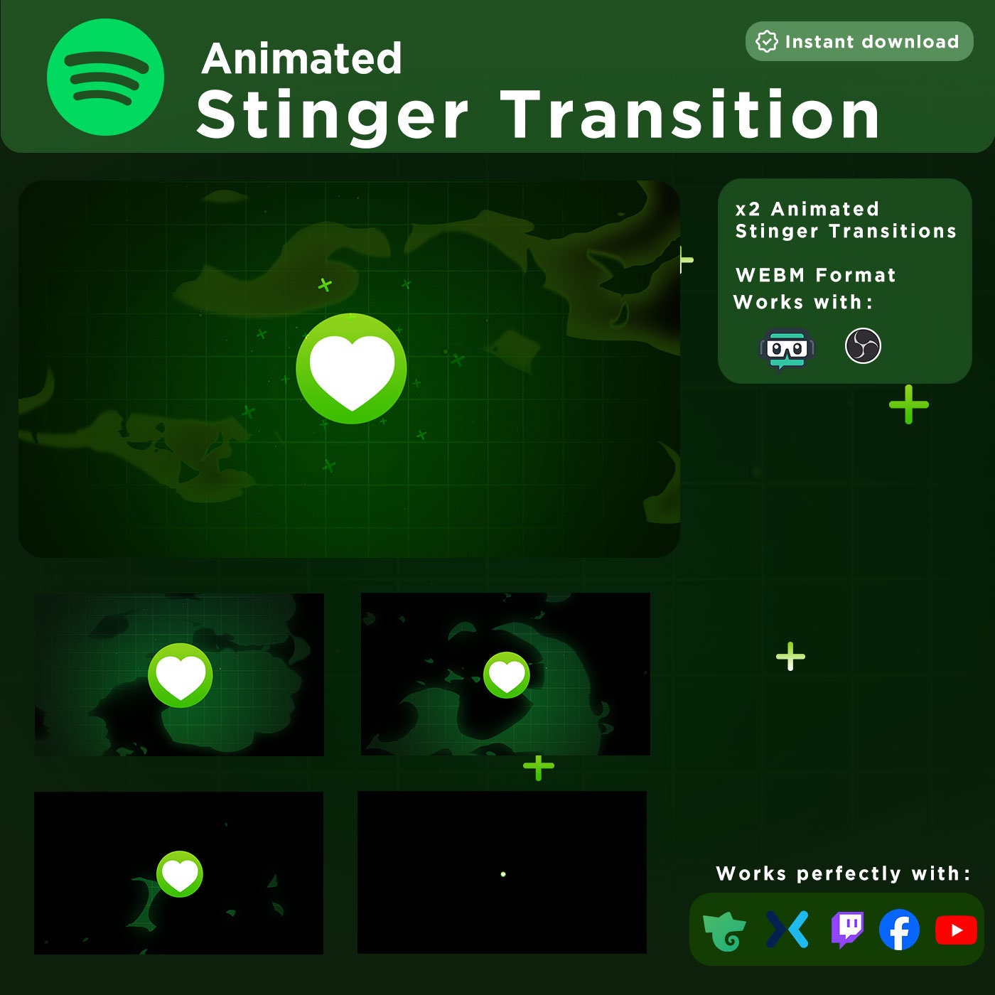 Animated Green Spotify Stream Package