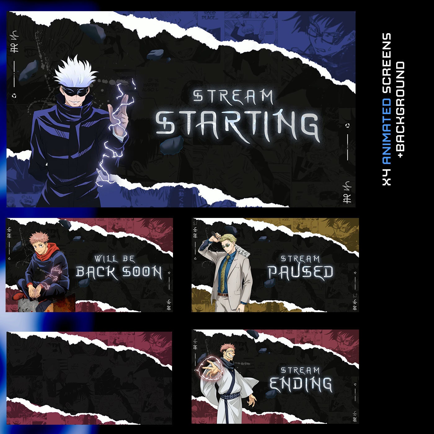 Premium Animated Cursed Jujutsu Overlay Package