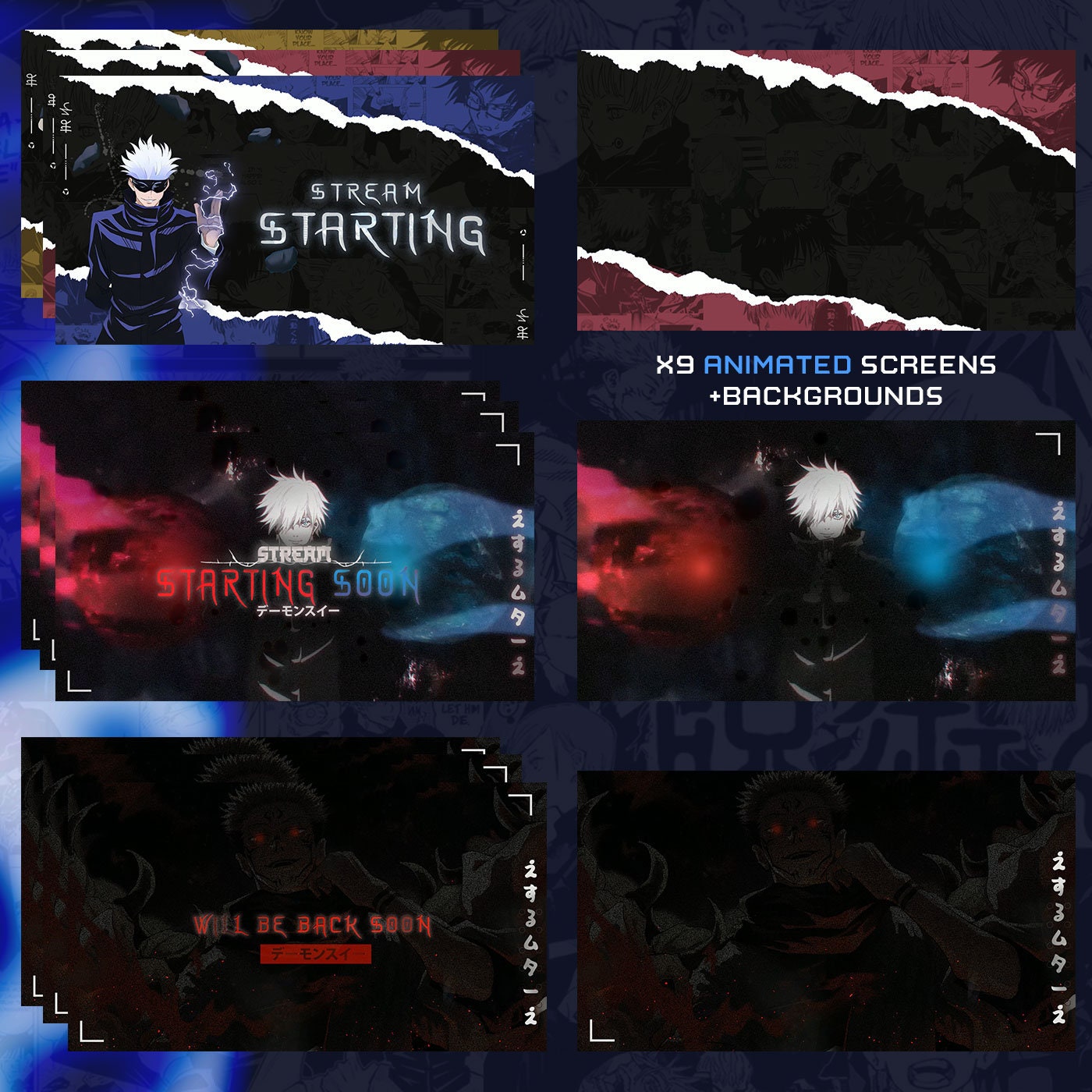 Premium Animated Cursed Jujutsu Overlay Package