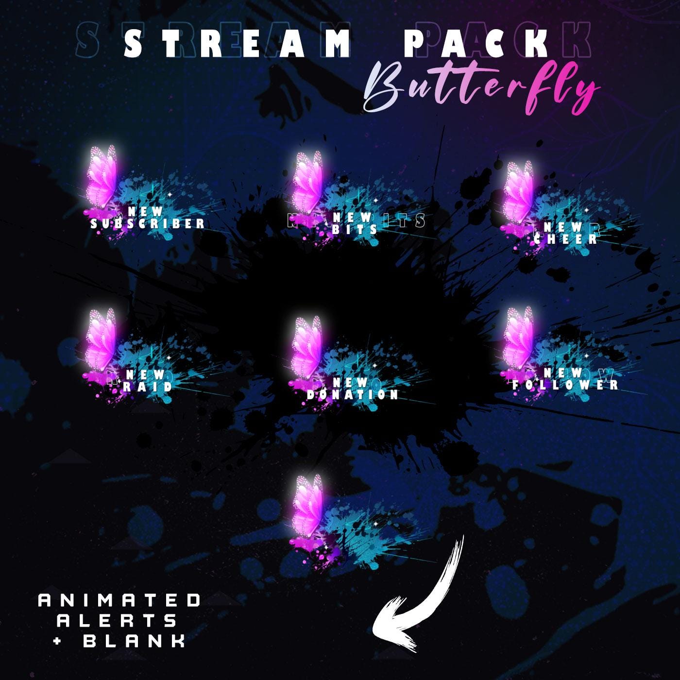 Premium Animated Twitch Butterfly Package