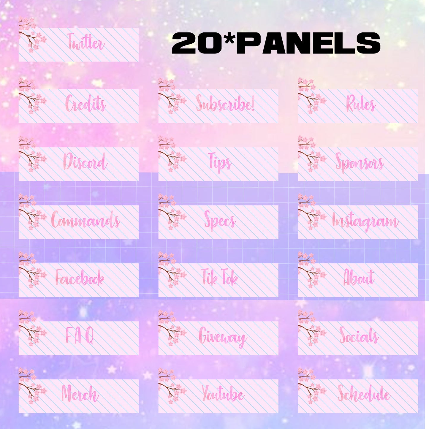 Blossom Cherry Stream Package Twitch overlays full stream package