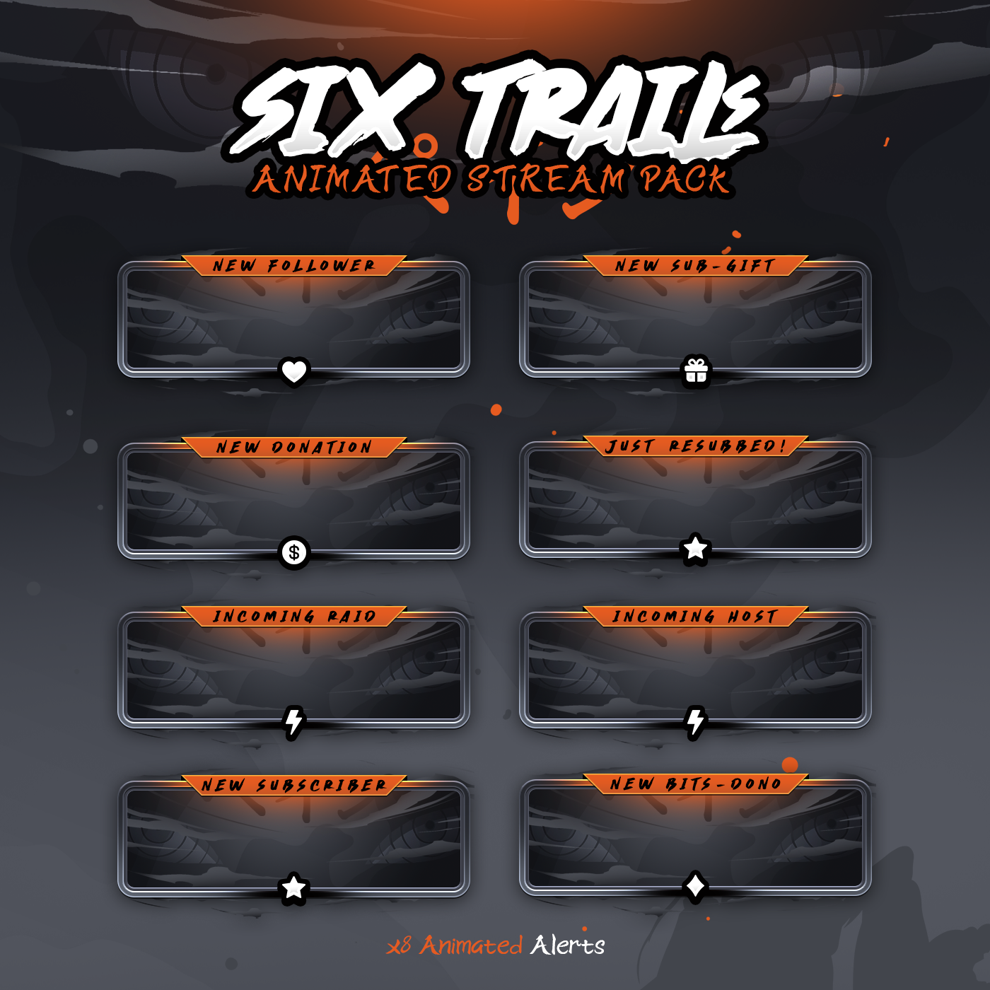Pain Six Trails Twitch overlays full stream package