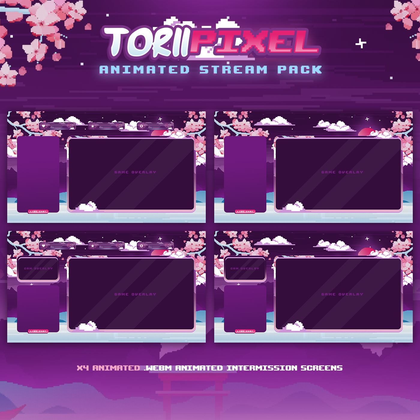 Torii Pixel Stream Package Pixel Art Stream Overlays