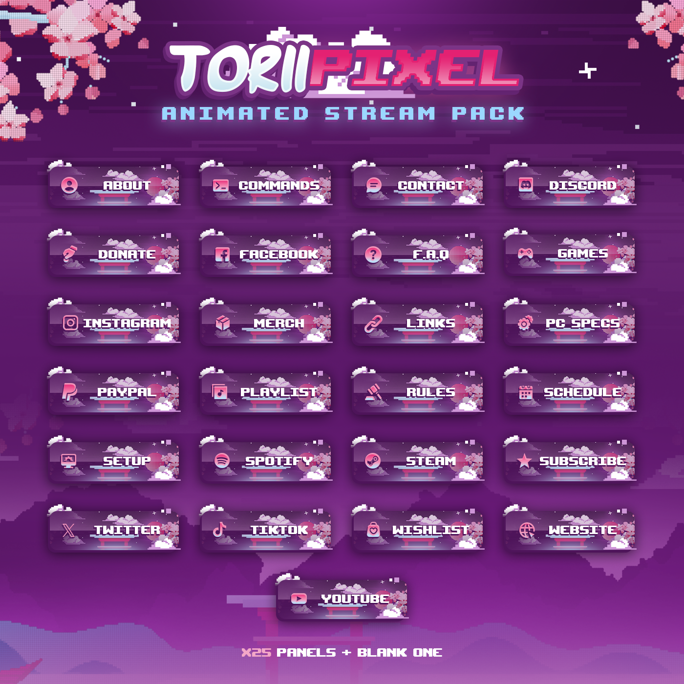 Torii Pixel Stream Package Pixel Art Stream Overlays