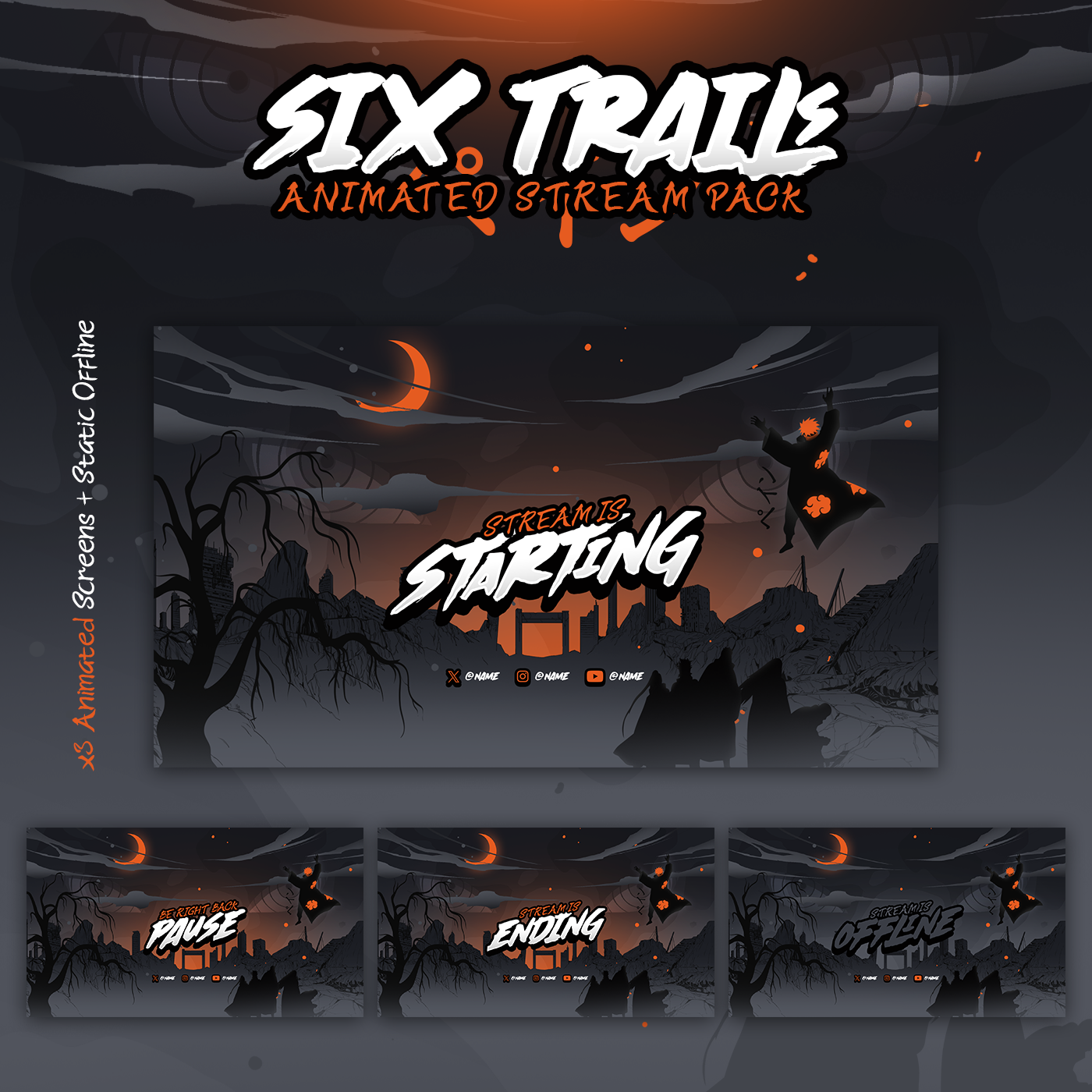 Pain Six Trails Twitch overlays full stream package