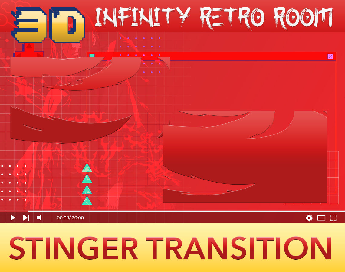 3D Retro Sharingan Stream Package Twitch overlays full stream package