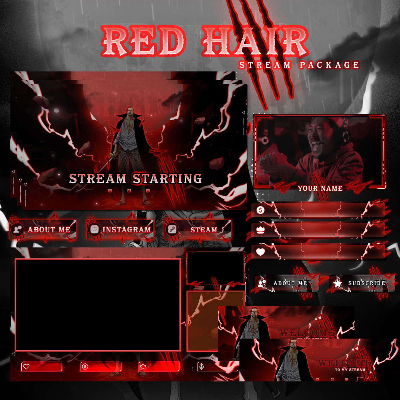 The Great Pirate Red Hair Shanks Stream Package Full Twitch