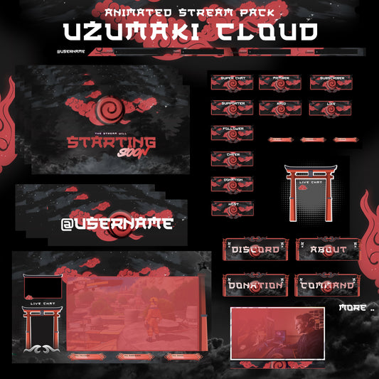 Uzumaki Stream Package Twitch overlays full stream package