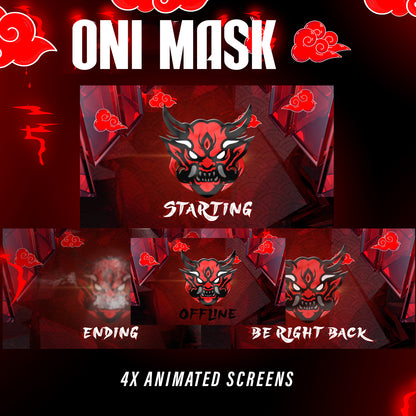 Oni Mask Stream Package Twitch overlays full stream package