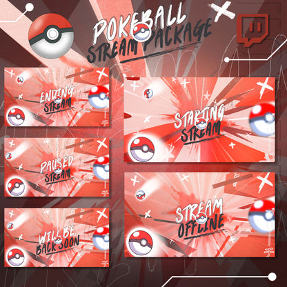Poke ball Stream Overlay Intermission Chatting Screens Webcam