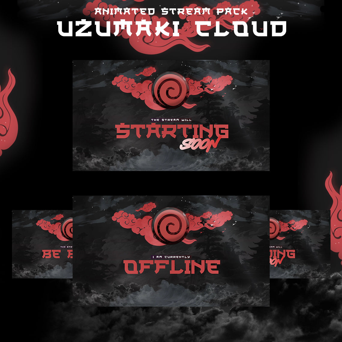 Uzumaki Stream Package Twitch overlays full stream package