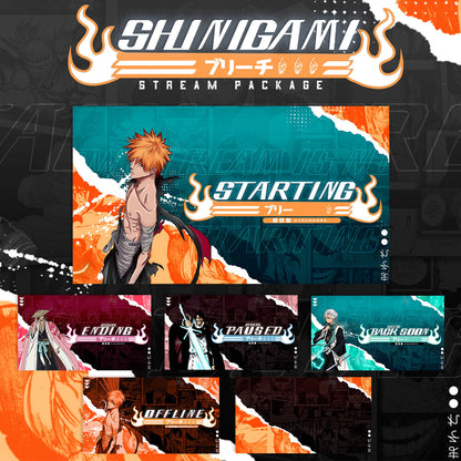 Bleach II Twitch Overlays full Stream Package Orange