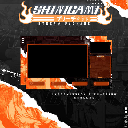 Bleach II Twitch Overlays full Stream Package Orange