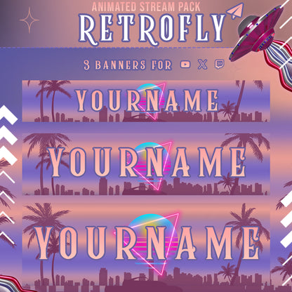 RetroFly Stream Package Twitch overlays full stream package