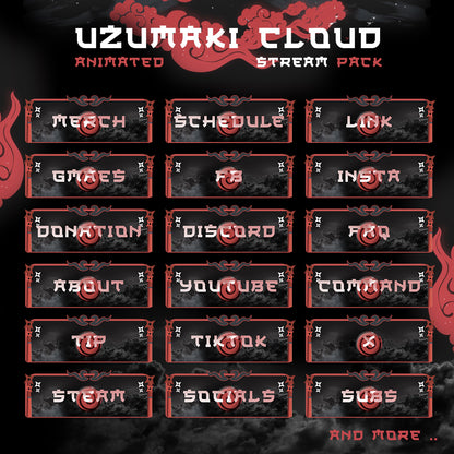 Uzumaki Stream Package Twitch overlays full stream package