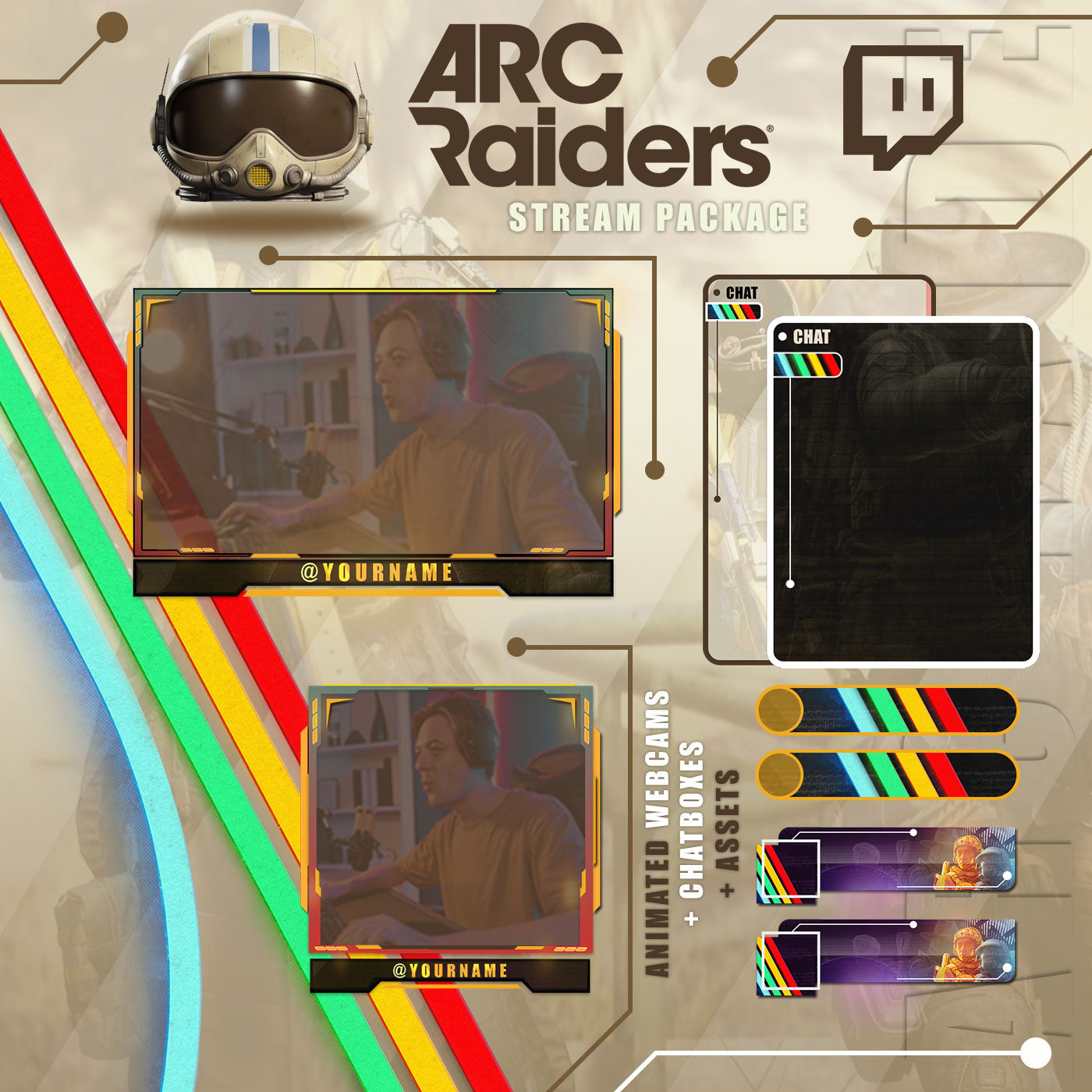 ARC Raiders Stream Overlay Manga Intermission Chatting Screens
