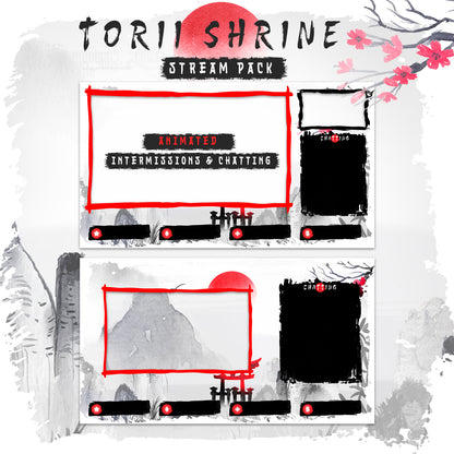 Animated Torii Shrine For twitch streamers full twitch package