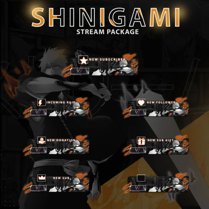 Bleach Twitch Overlays full Stream Package Orange