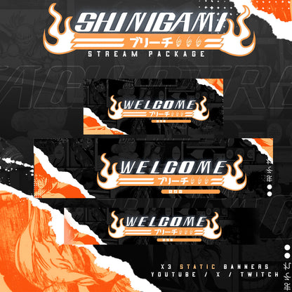 Bleach II Twitch Overlays full Stream Package Orange