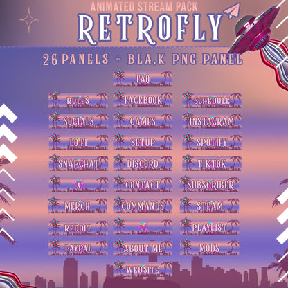 RetroFly Stream Package Twitch overlays full stream package
