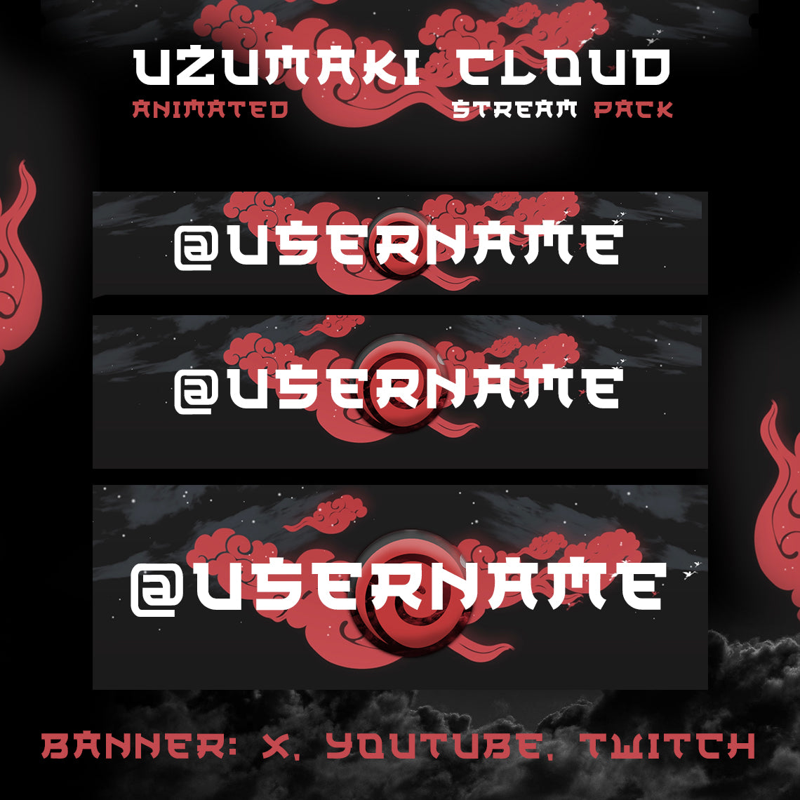 Uzumaki Stream Package Twitch overlays full stream package