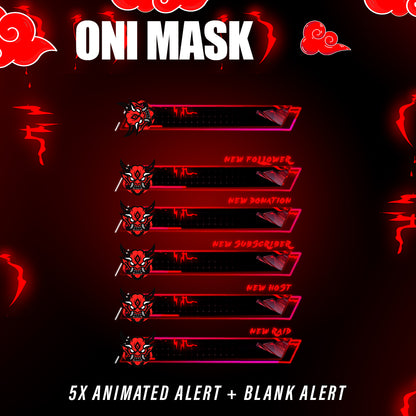 Oni Mask Stream Package Twitch overlays full stream package