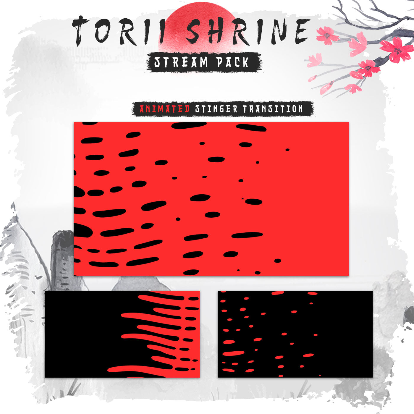 Animated Torii Shrine For twitch streamers full twitch package