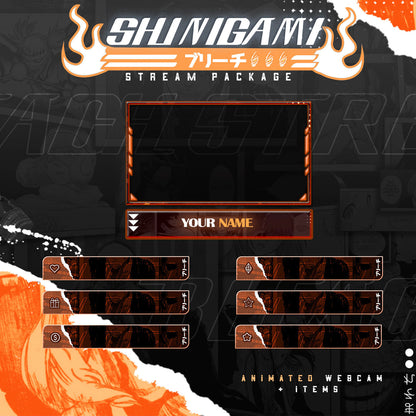 Bleach II Twitch Overlays full Stream Package Orange